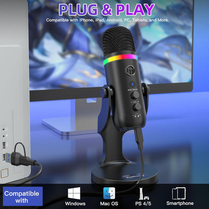 K66 PRO RGB USB Podcast Microphone